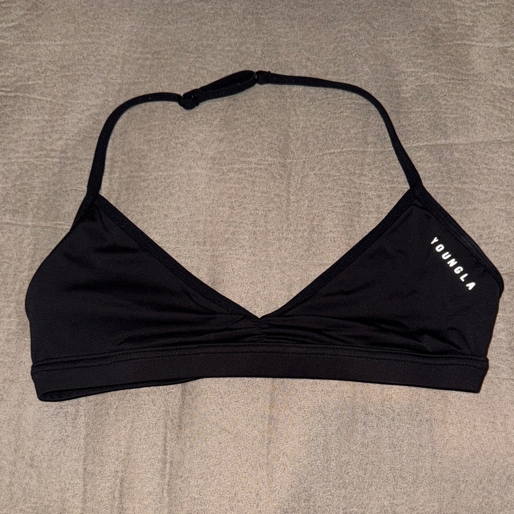YoungLA Black Halter Sports Bra